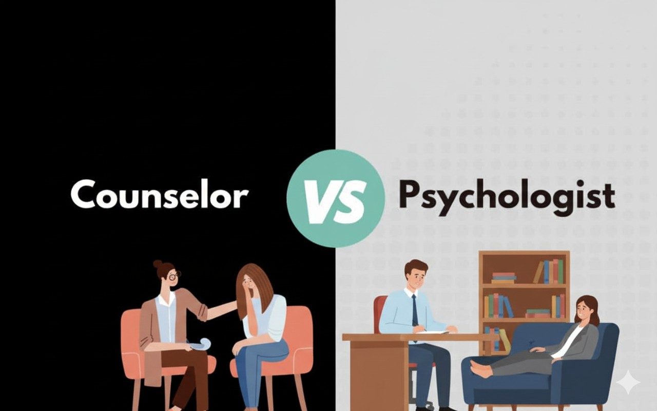 difference between psychologist and counsellor